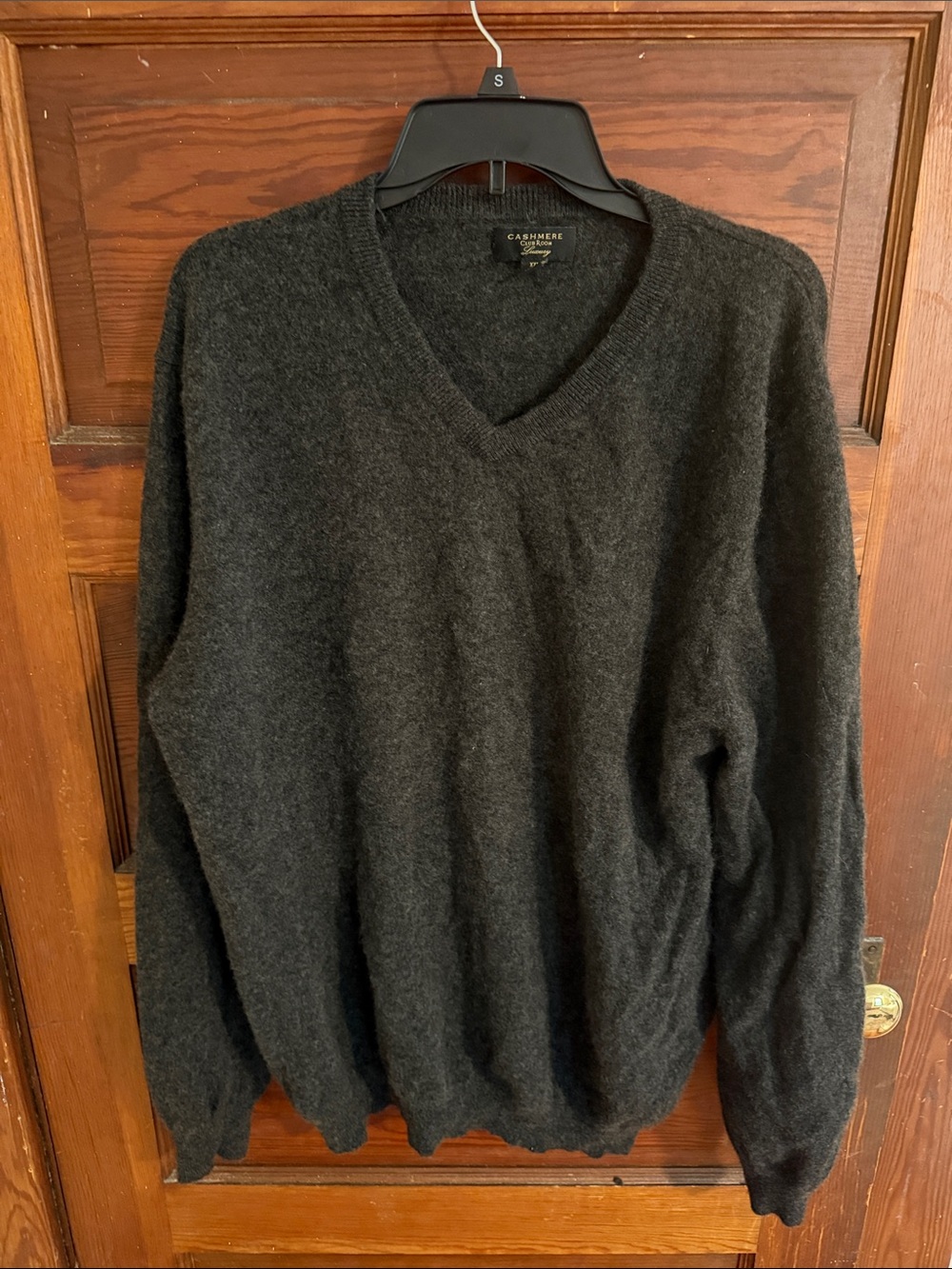 Cashmere V-Neck Sweater - Charcoal Gray